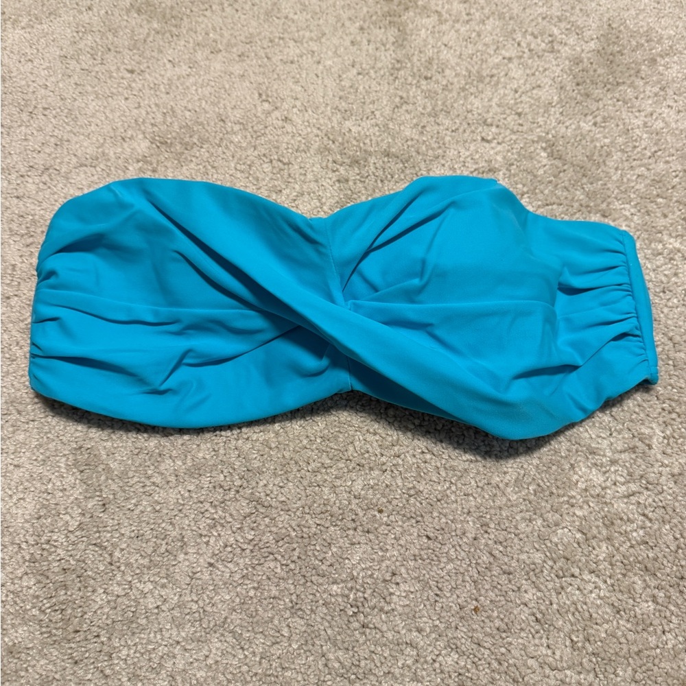Blue Strapless Bikini Top
